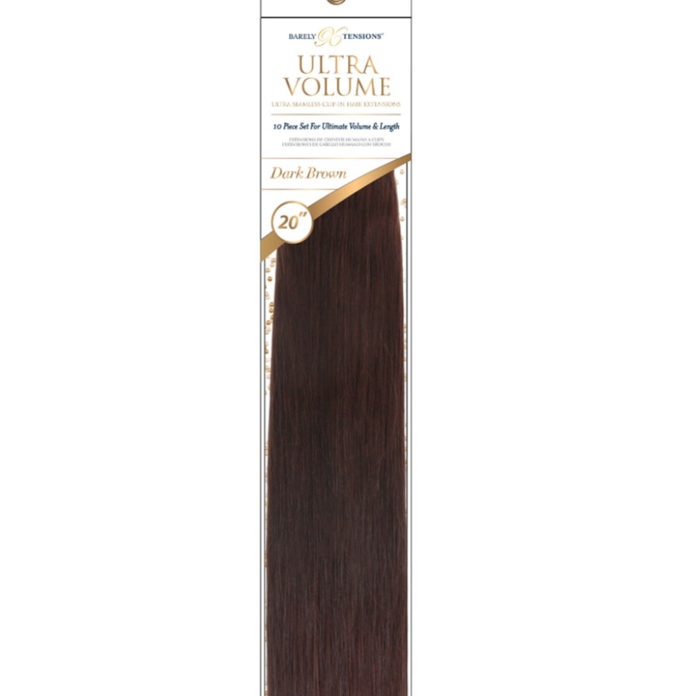20” dark brown clip in extensions